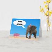 Carte Anniversaire des éléphants (Fleur jaune)