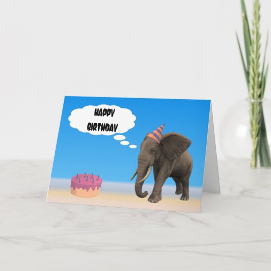 Carte Anniversaire des éléphants (Devant)
