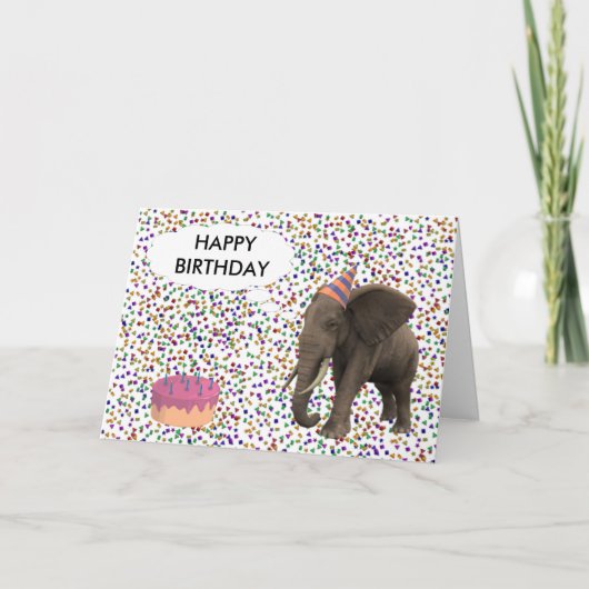 Carte Anniversaire des éléphants (Devant)