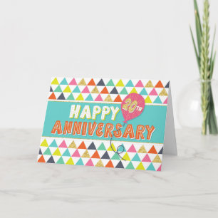 Carte Anniversaire des employés 20 ans - Motif coloré