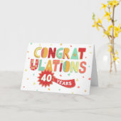 Carte Anniversaire des employés 40 ans Fun Félicitations (Fleur jaune)