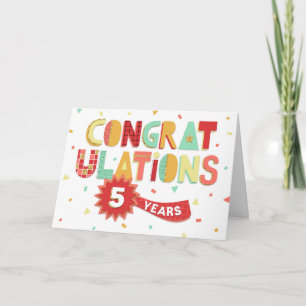 Carte Anniversaire des employés 5 ans Fun Félicitations