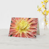 Carte Anniversaire des fleurs de dahlia (Fleur jaune)
