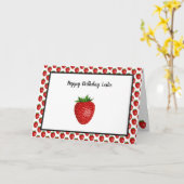 Carte Anniversaire des fraises (Fleur jaune)