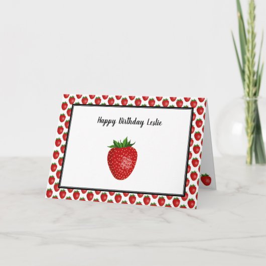 Carte Anniversaire des fraises (Devant)
