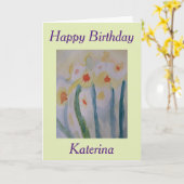 Carte Anniversaire des jonquilles Abstraites (Fleur jaune)