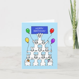 Carte Anniversaire des lapins blancs Hoppy