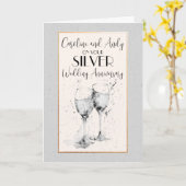 Carte Anniversaire des Lunettes de Champagne Aquar (Fleur jaune)