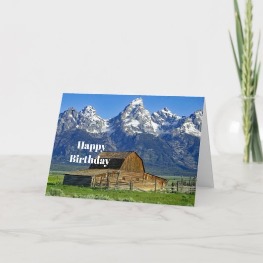 Carte Anniversaire des montagnes Rustic Barn (Devant)