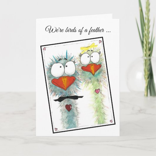 Carte Anniversaire des oiseaux Whimsical Watercolo (Devant)