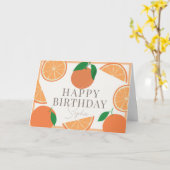 Carte Anniversaire des Oranges modernes (Fleur jaune)