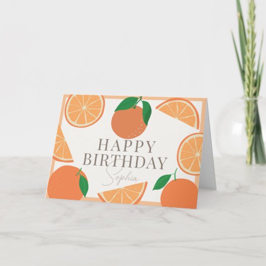Carte Anniversaire des Oranges modernes (Devant)