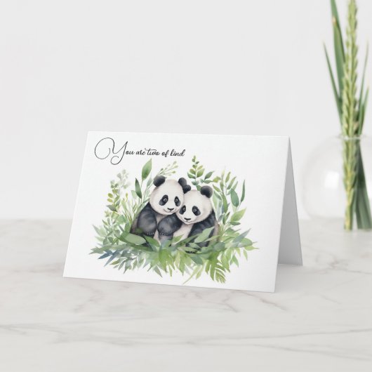 Carte Anniversaire des ours de panda (Devant)