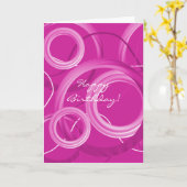 Carte Anniversaire des perles roses modernes (Fleur jaune)