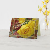 Carte Anniversaire des Roses Jaunes personnaliser (Fleur jaune)