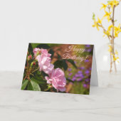 Carte Anniversaire des roses roses roses (Fleur jaune)