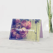 Carte Anniversaire des roses roses vintages (Devant)