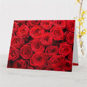 Carte Anniversaire des roses rouges (Fleur jaune)