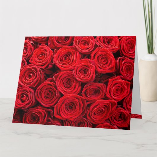 Carte Anniversaire des roses rouges (Devant)