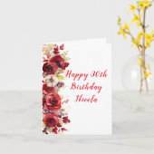 Carte Anniversaire des Roses Rouges Romantiques (Fleur jaune)