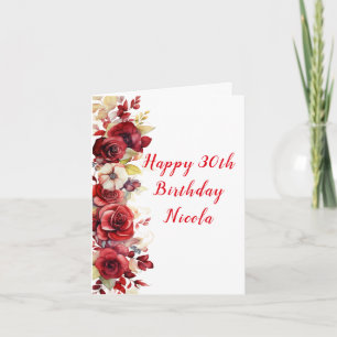 Carte Anniversaire des Roses Rouges Romantiques