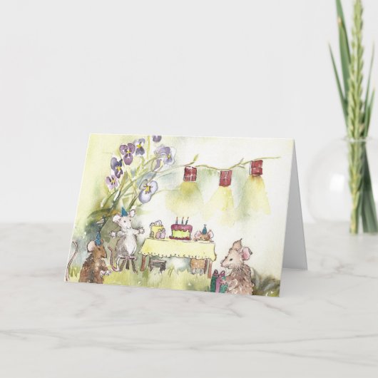 Carte Anniversaire des souris (Devant)