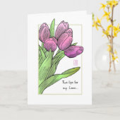 Carte Anniversaire des Tulipes (Fleur jaune)