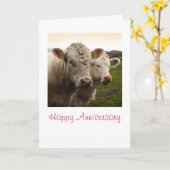 Carte Anniversaire des vaches (Fleur jaune)
