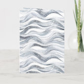 Carte Anniversaire des vagues blanches d'argent (Dos)
