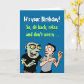 Carte Anniversaire des Zombies (Fleur jaune)