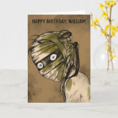 Carte Anniversaire des zombies personnalisés du Monstre  (Fleur jaune)