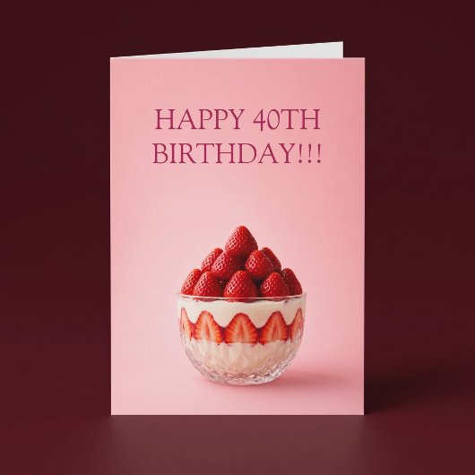 Carte Anniversaire Dessert aux Fraises