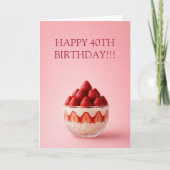 Carte Anniversaire Dessert aux Fraises (Devant)