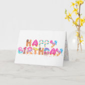 Carte Anniversaire Desserts Amusants (Fleur jaune)