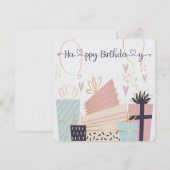 Carte Anniversaire Dessinée À La Main (Devant / Derrière)