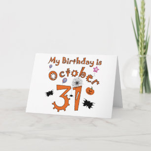 Carte Anniversaire d'Halloween 31 octobre