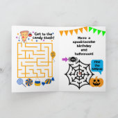 Carte Anniversaire d'Halloween d'enfant araignée effraya (Intérieur)