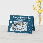 Carte Anniversaire d'hiver Neige & Belle Hound Bas (Fleur jaune)