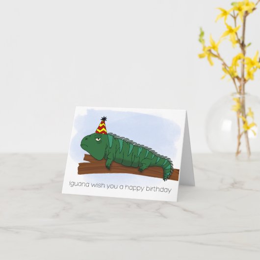 Carte Anniversaire d'Iguana (Fleur jaune)