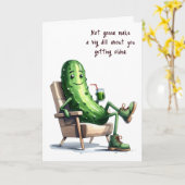 Carte Anniversaire Dill Pickle Obtenir un Humour plus âg (Fleur jaune)