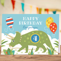 Anniversaire Dinosaur Tricératops Nom personnalisé