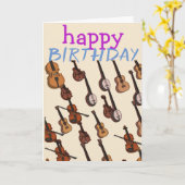 Carte Anniversaire d'instruments ficelé par musicien (Fleur jaune)