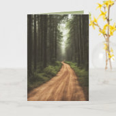 Carte Anniversaire Dirt Road En Forêt Verte (Fleur jaune)