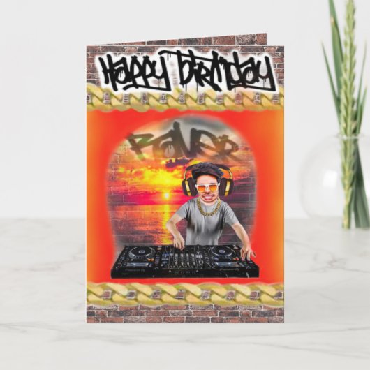 Carte anniversaire DJ (Devant)