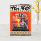 Carte anniversaire DJ (Fleur jaune)