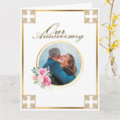 Carte Anniversaire do-it-yourself photo or croix rose fl (Fleur jaune)