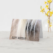 Carte Anniversaire d'oeil de cheval de palomino (Fleur jaune)