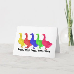 Carte Anniversaire d'oies de joyeux anniversaire joyeux