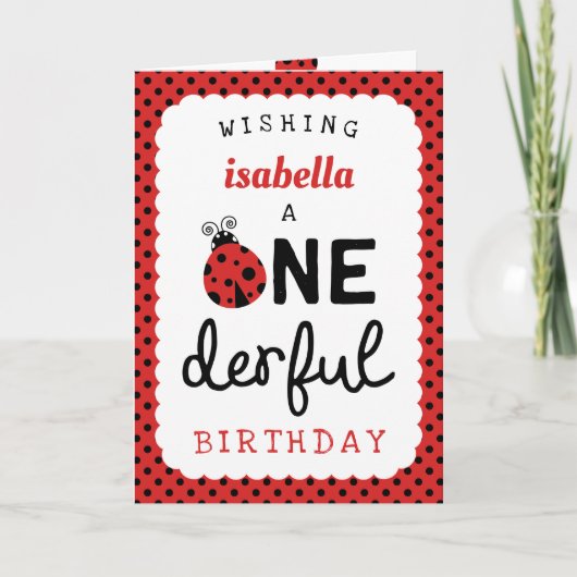 Carte Anniversaire d'Onederful de coccinelle (Devant)