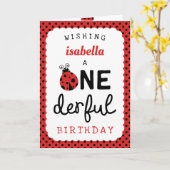 Carte Anniversaire d'Onederful de coccinelle (Fleur jaune)